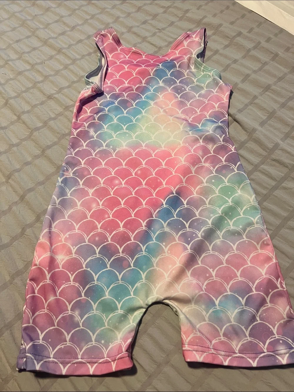 Kids Rainbow Mermaid Scale swim suit  - Pink, Purple, Teal